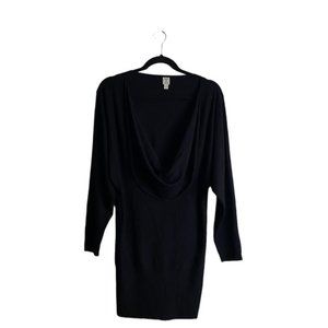 Tristan Women's Black Cowl Neck Knit Mini Dress